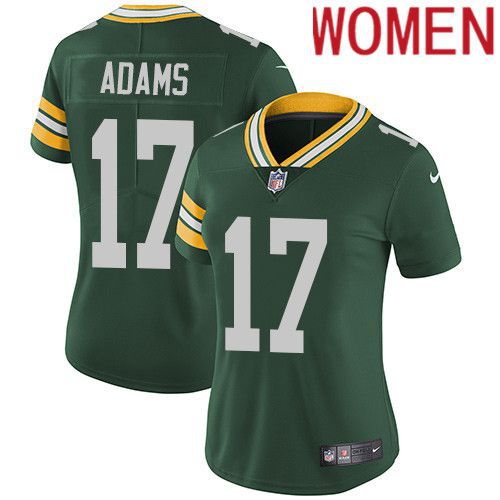 Women Green Bay Packers #17 Davante Adams Green Nike Vapor Limited NFL Jersey->women nfl jersey->Women Jersey